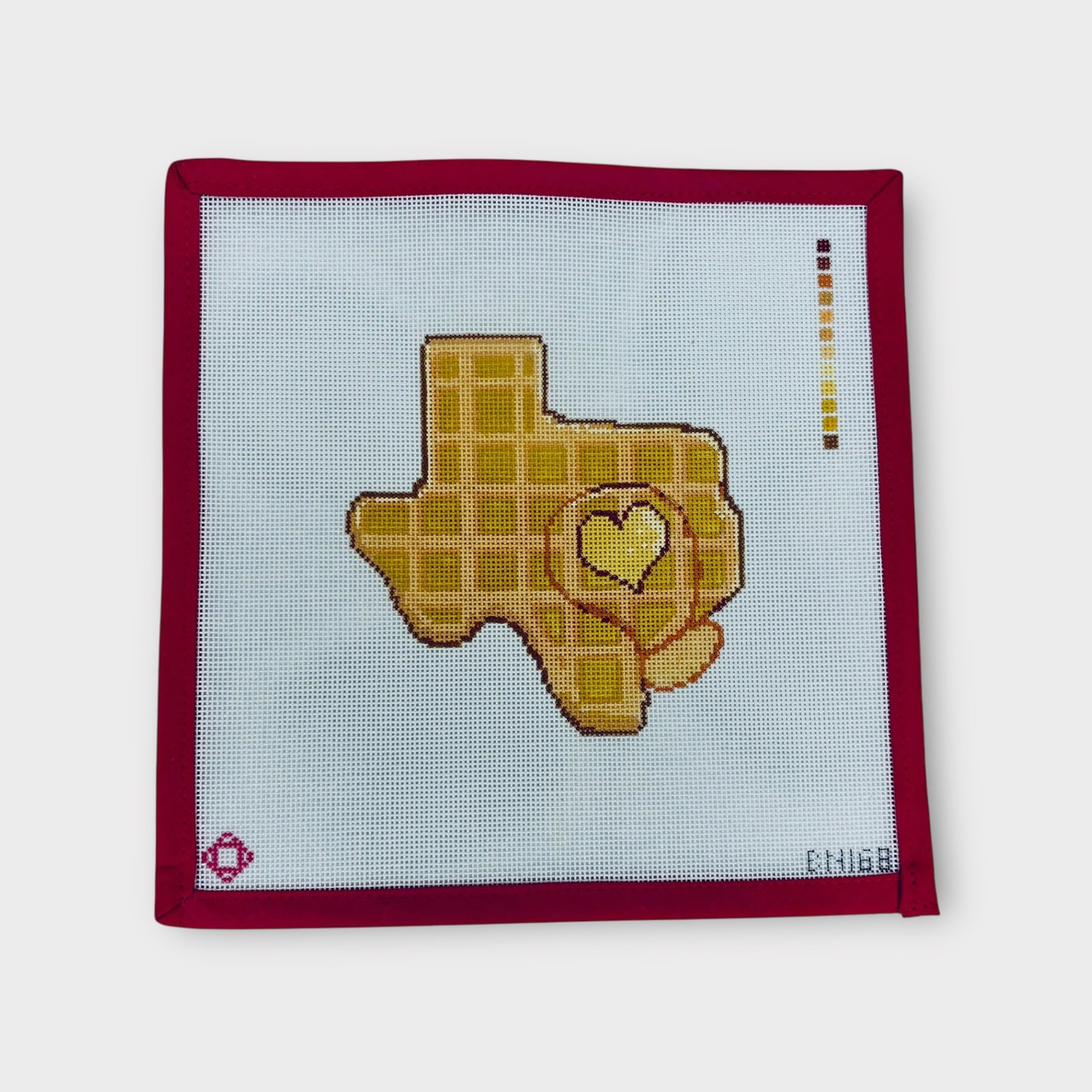 I Heart Texas Waffle Needlepoint Ornament Canvas