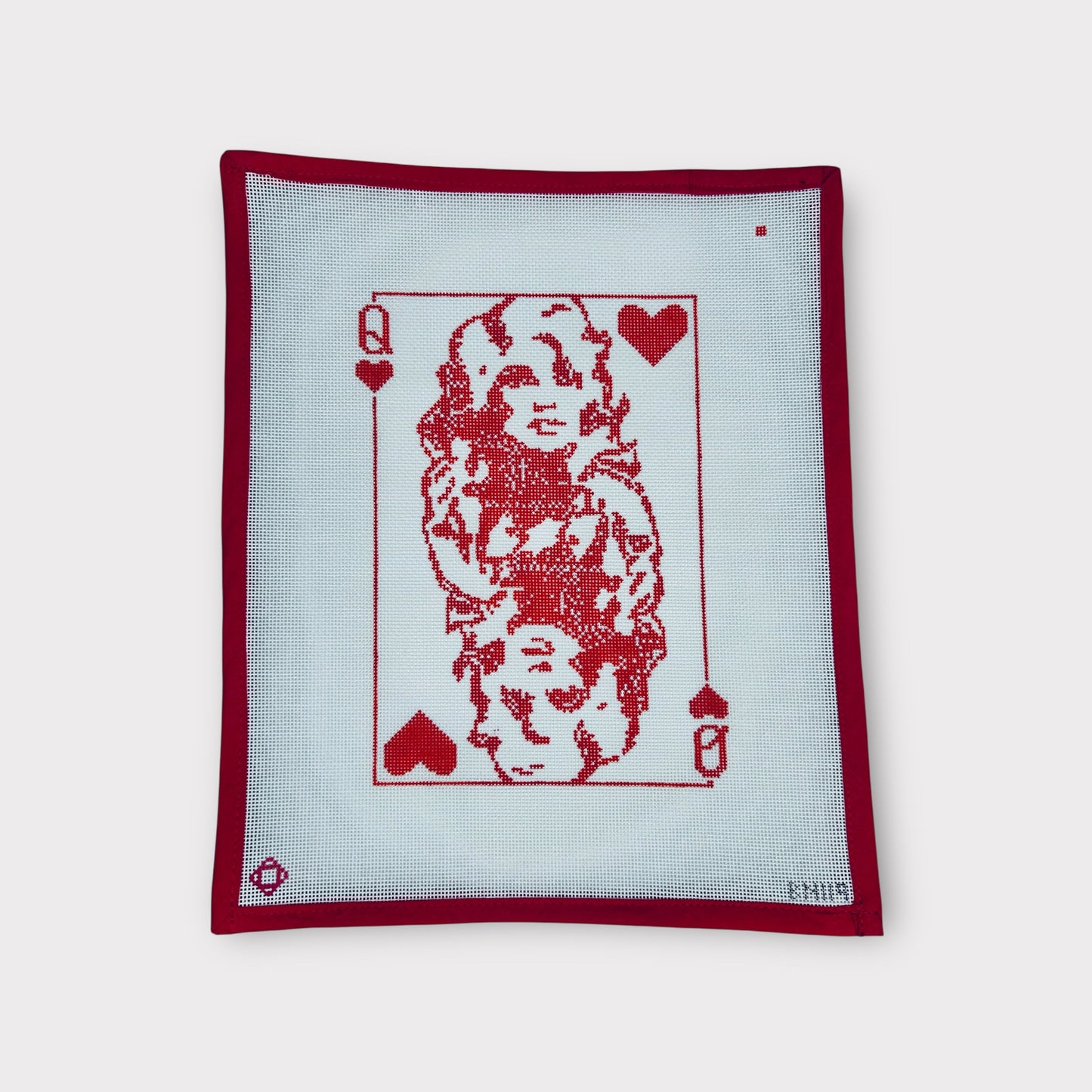 Dolly Queen of Diamonds Needlepoint Pillow/Tray Insert Canvas