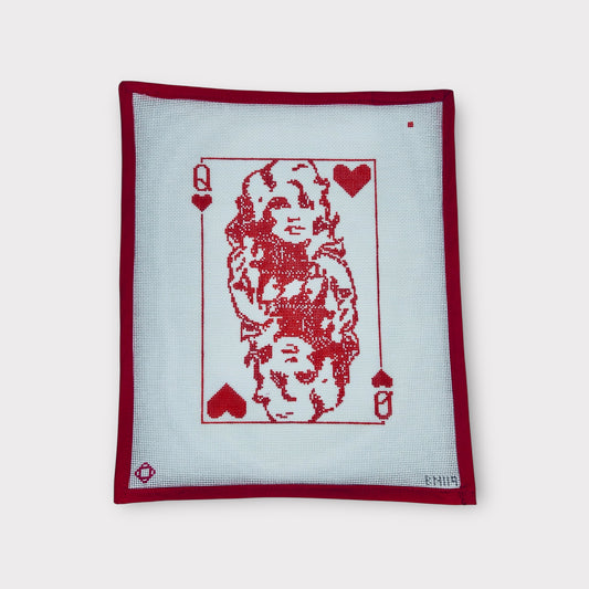 Dolly Queen of Diamonds Needlepoint Pillow/Tray Insert Canvas