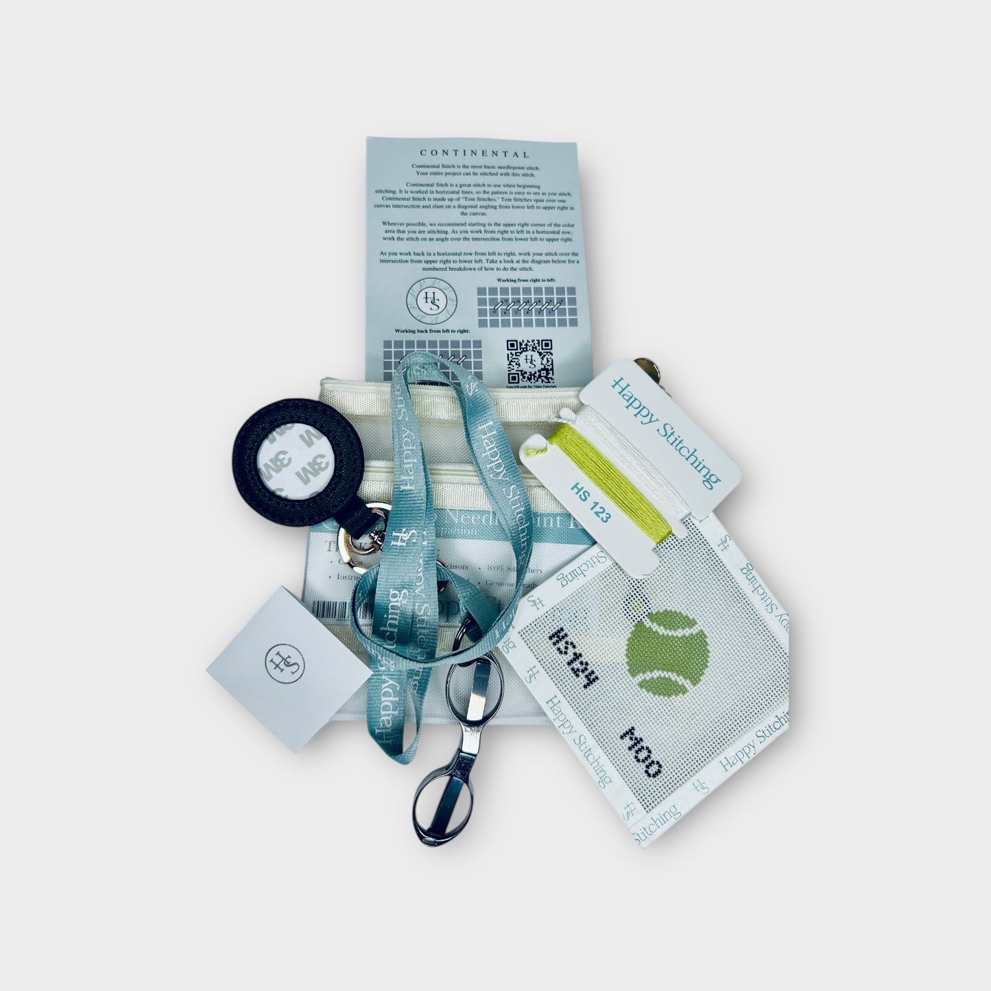 Courtside Companion Needlepoint Canvas SELF FINISHING KIT (by Happy Stitching)