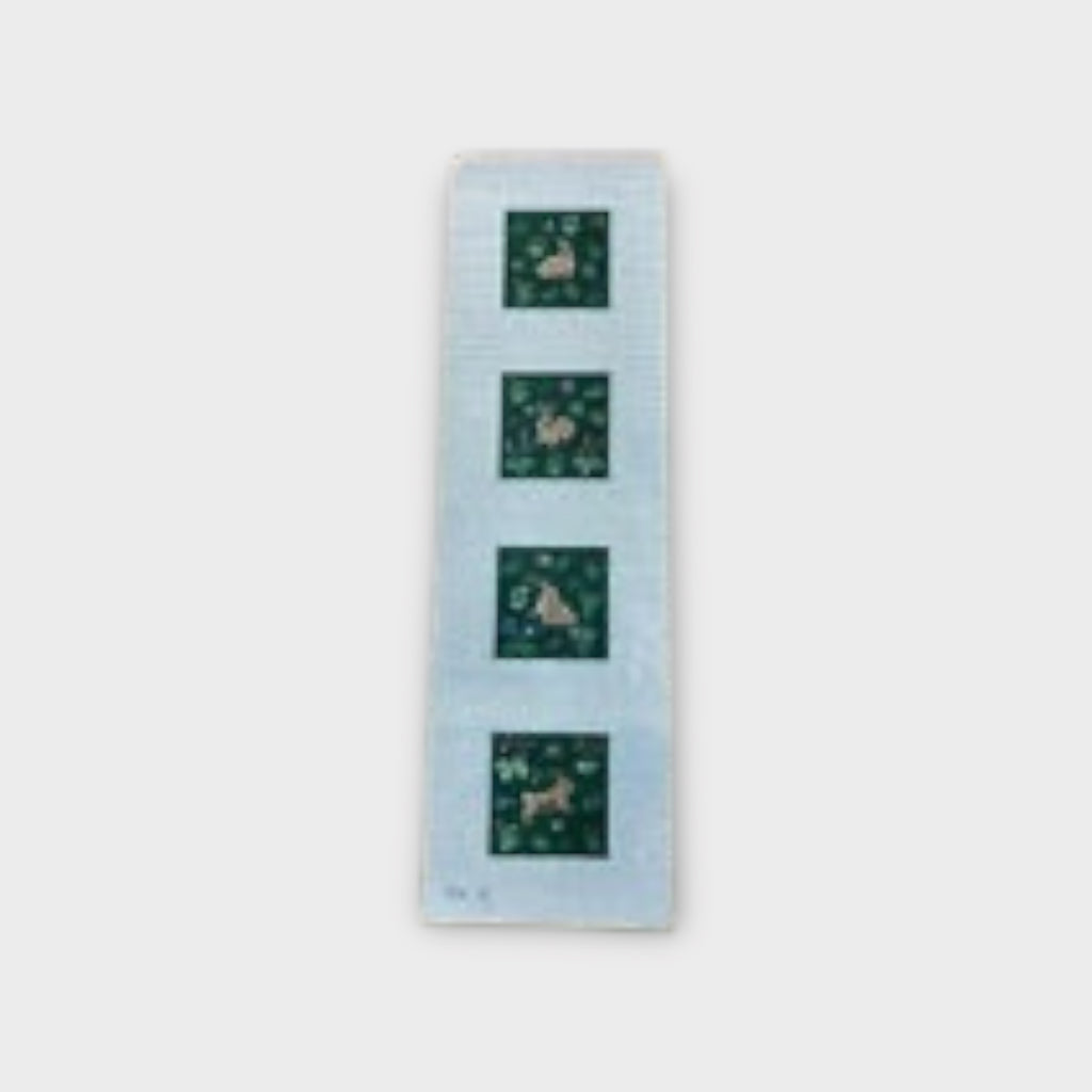 Cluny Rabbits Needlepoint Canvas, Coaster Set