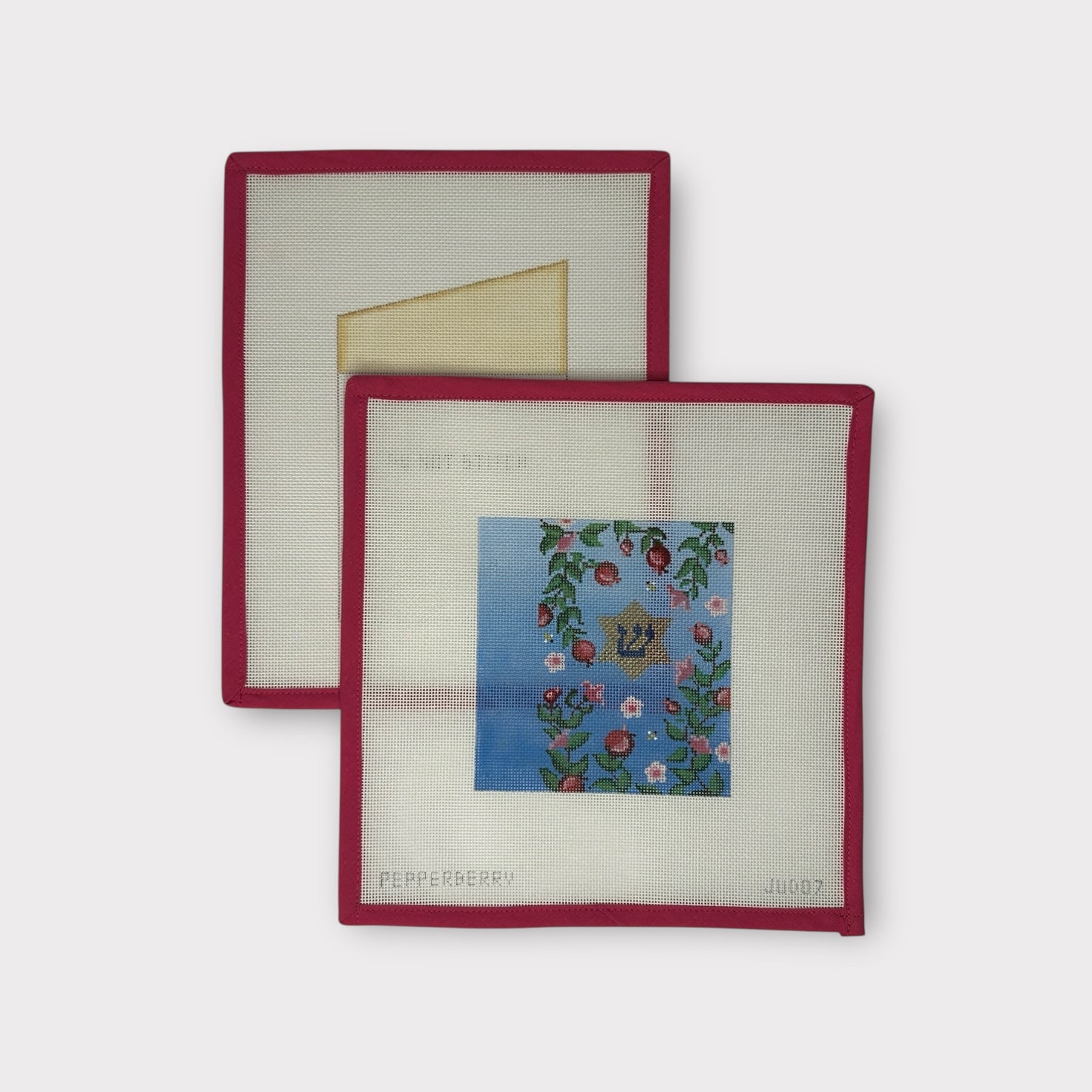 3D Pomegranate Mezuzah with Scroll Needlepoint Canvas