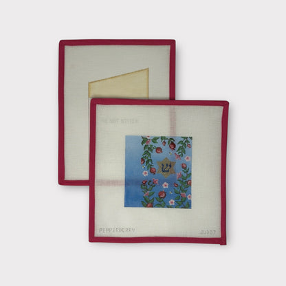 3D Pomegranate Mezuzah with Scroll Needlepoint Canvas