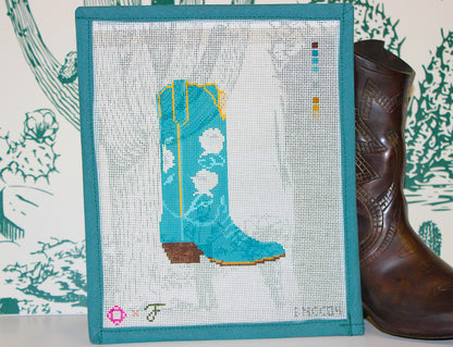 San Antonio Rose Boot Needlepoint Canvas (Fraulein Boots x Bexar Needleworks)