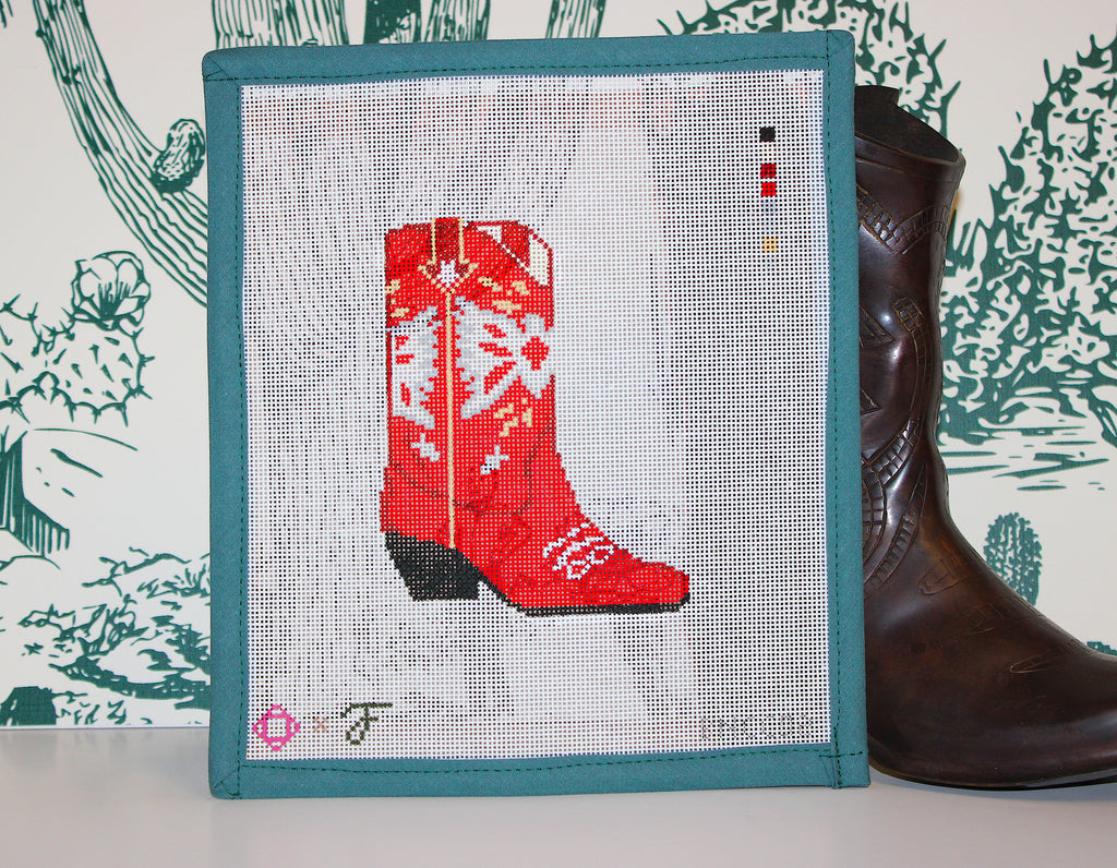 Thunderbird Boot Needlepoint Canvas (Fraulein Boots x Bexar Needleworks)
