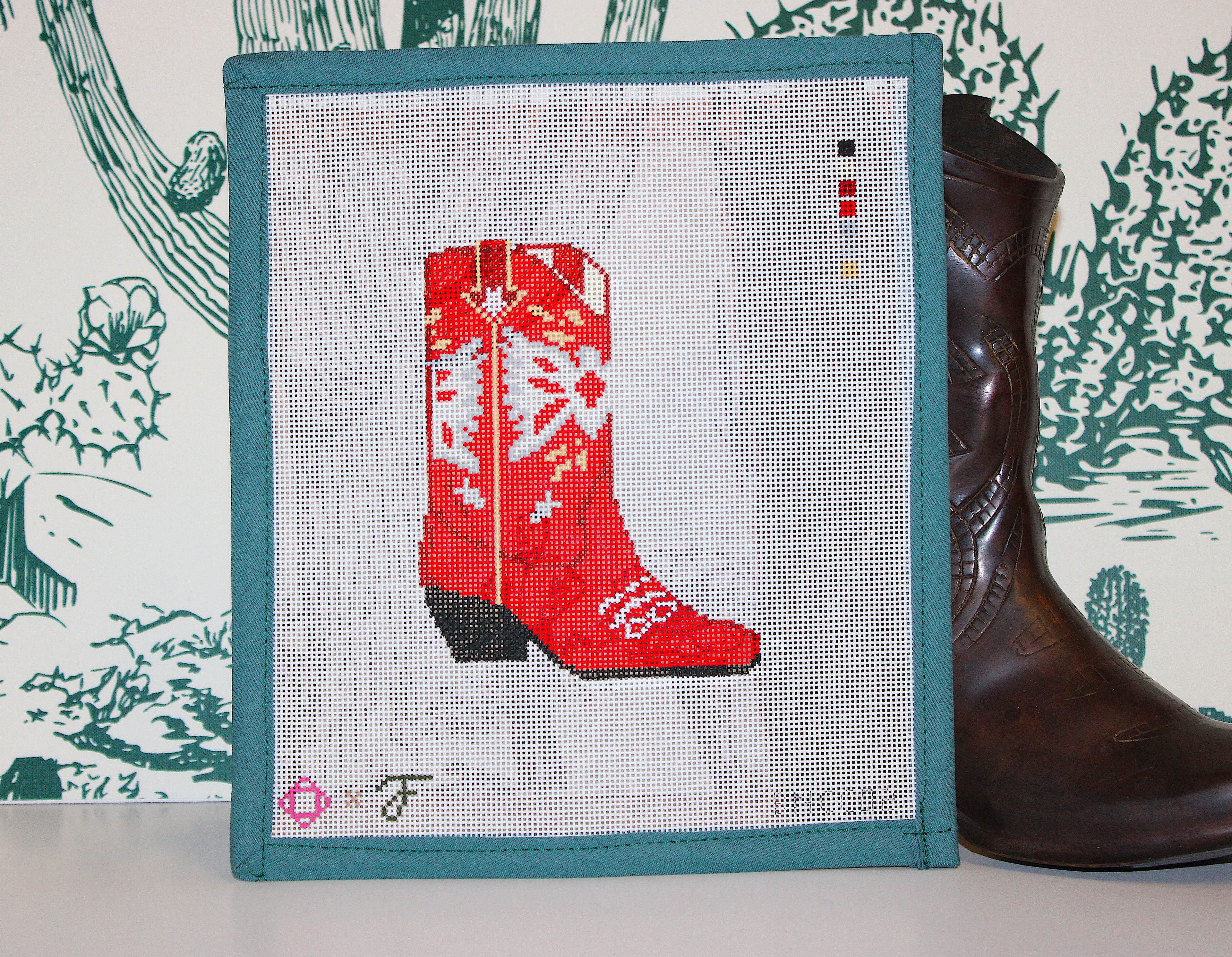 Thunderbird Boot Needlepoint Canvas (Fraulein Boots x Bexar Needleworks)