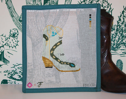 Sneaky Snake Boot Needlepoint Canvas (Fraulein Boots x Bexar Needleworks )