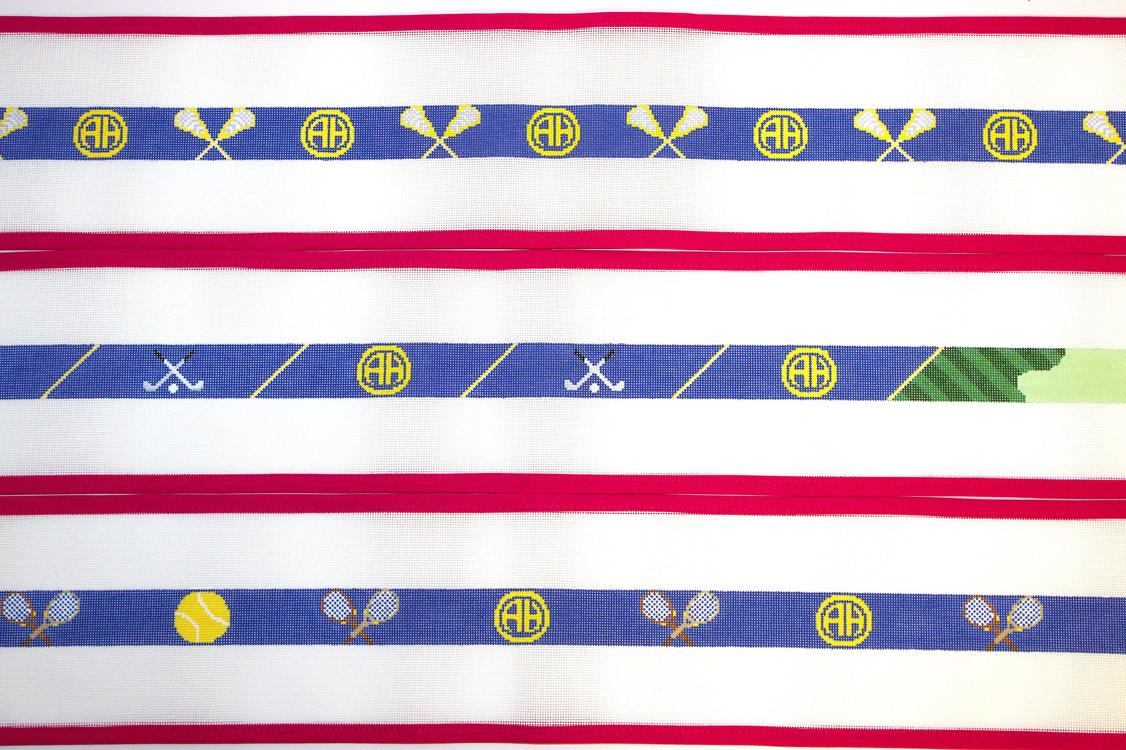Alamo Heights Tennis Belt Needlepoint Canvas
