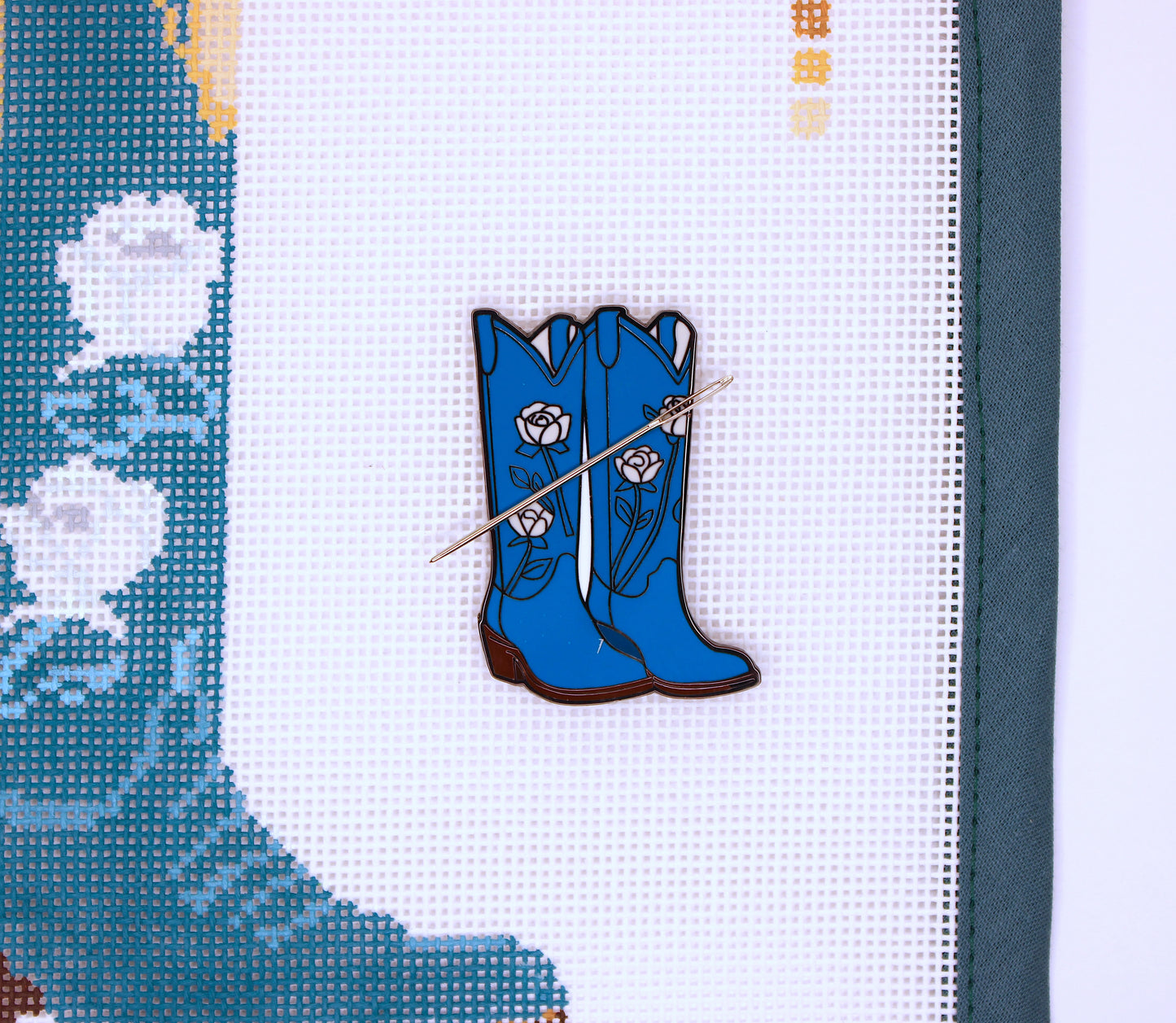 San Antonio Rose Boot Needleminder (Fraulein Boots x Bexar Needleworks)