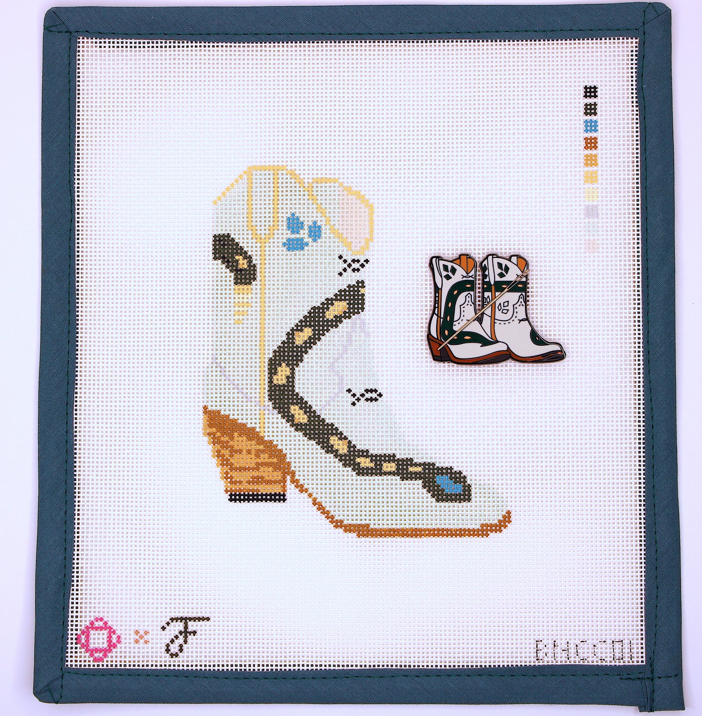 Sneaky Snake Boot Needlepoint Canvas (Fraulein Boots x Bexar Needleworks )