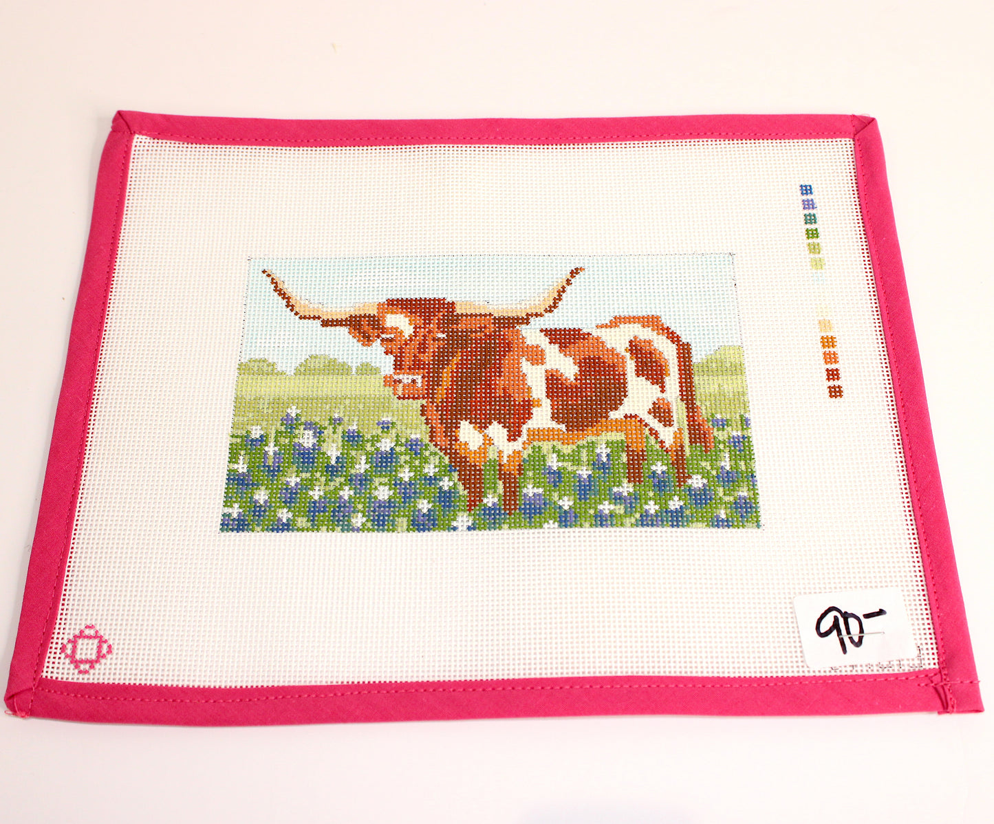 Longhorn Bluebonnet Clutch Insert Needlepoint Canvas