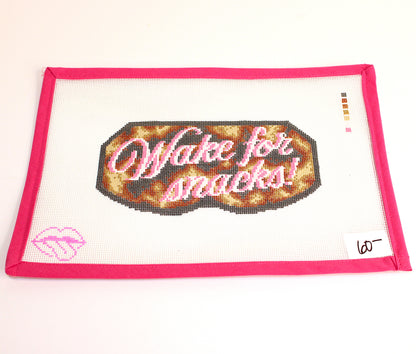"Wake for Snacks!" Clutch Insert Needlepoint Canvas (Tongue-In-Chic)