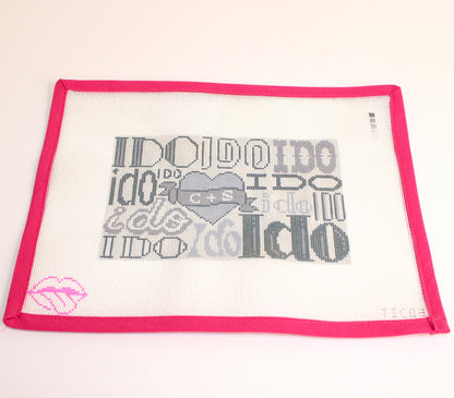 "I Do" Clutch Insert Needlepoint Canvas (Tongue-in-Chic)