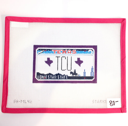 TCU License Plate (CBK Needlepoint Designs)