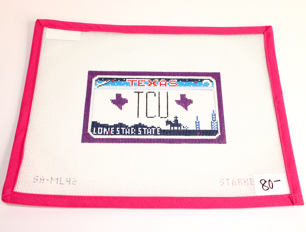 TCU License Plate (CBK Needlepoint Designs)