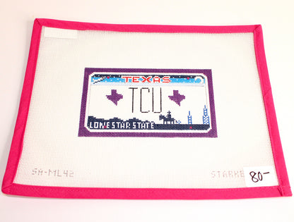 TCU License Plate (CBK Needlepoint Designs)