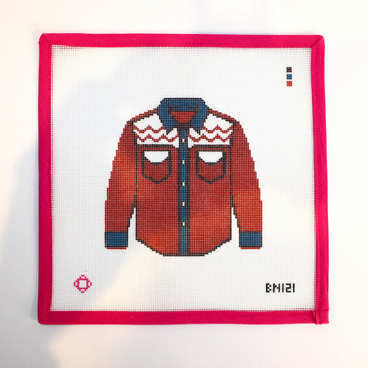 Western Shirt Ornament Needlepoint Canvas