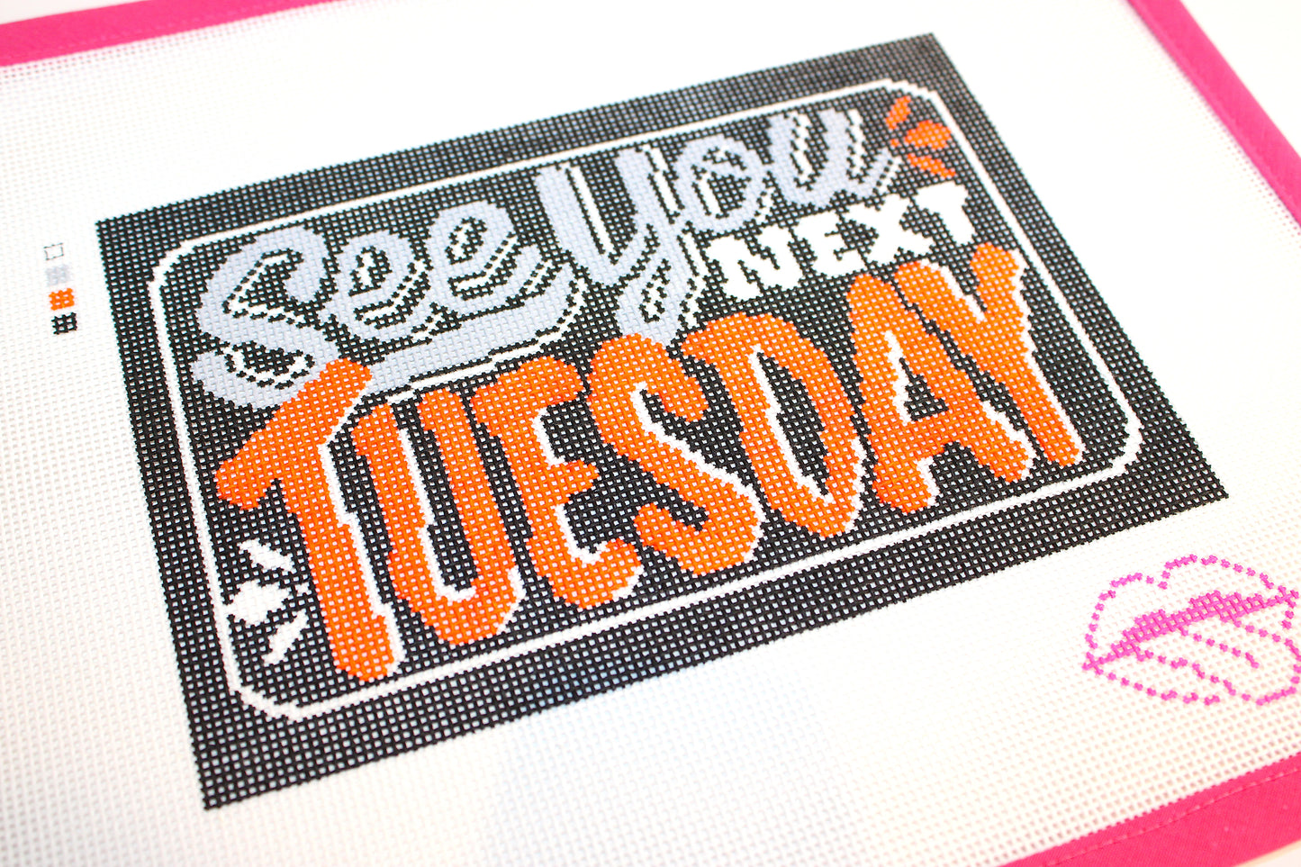 "See You Next Tuesday" Clutch Insert Needlepoint Canvas (Tongue-in-Chic)