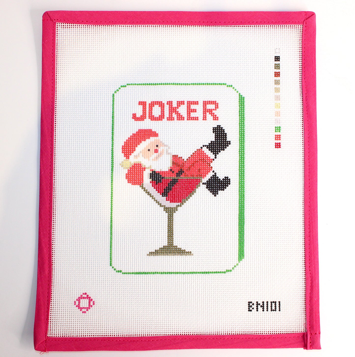 Santa Joker Mah Jong Tile Needlepoint Canvas
