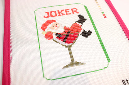 Santa Joker Mah Jong Tile Needlepoint Canvas