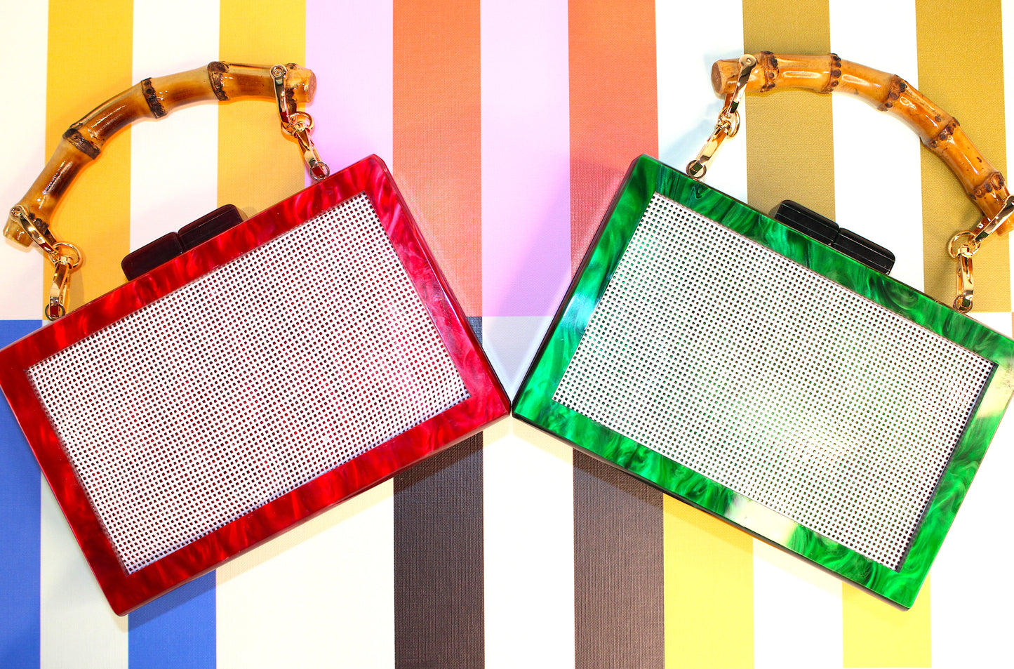 Self finishing Acrylic Clutch (GREEN)