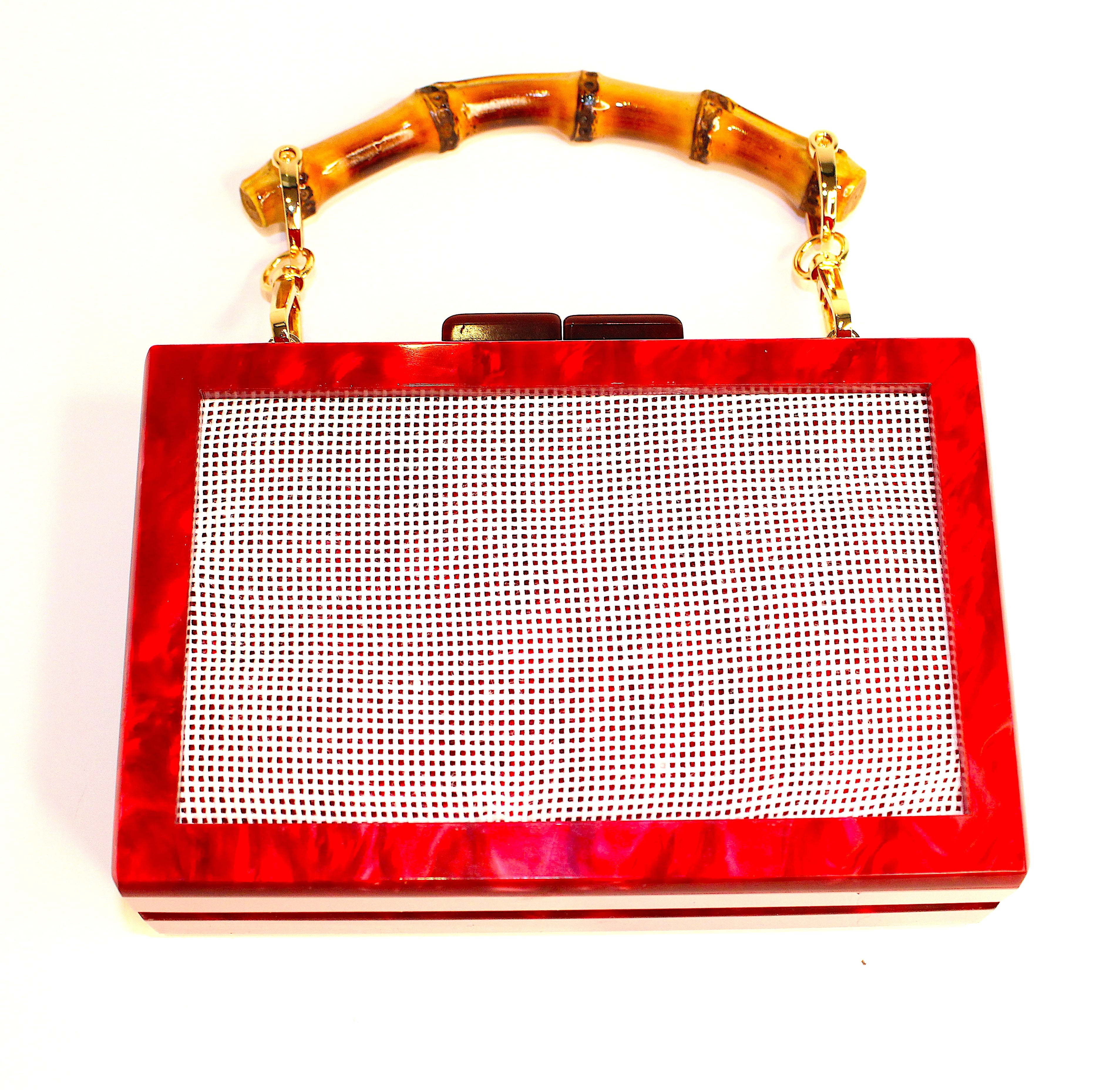 Self finishing Acrylic Clutch (CHERRY RED)