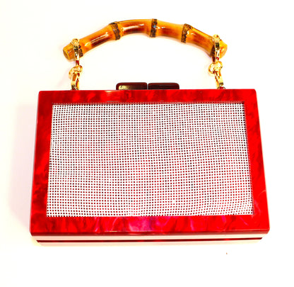 Self finishing Acrylic Clutch (Cherry Red)