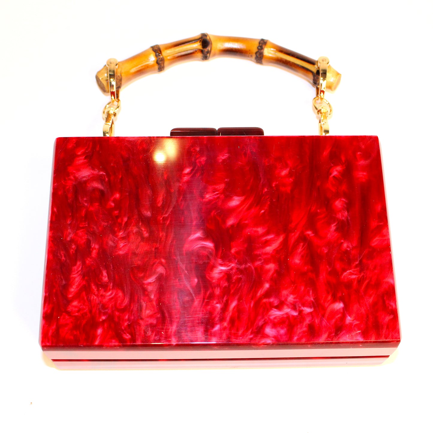 Self finishing Acrylic Clutch (Cherry Red)