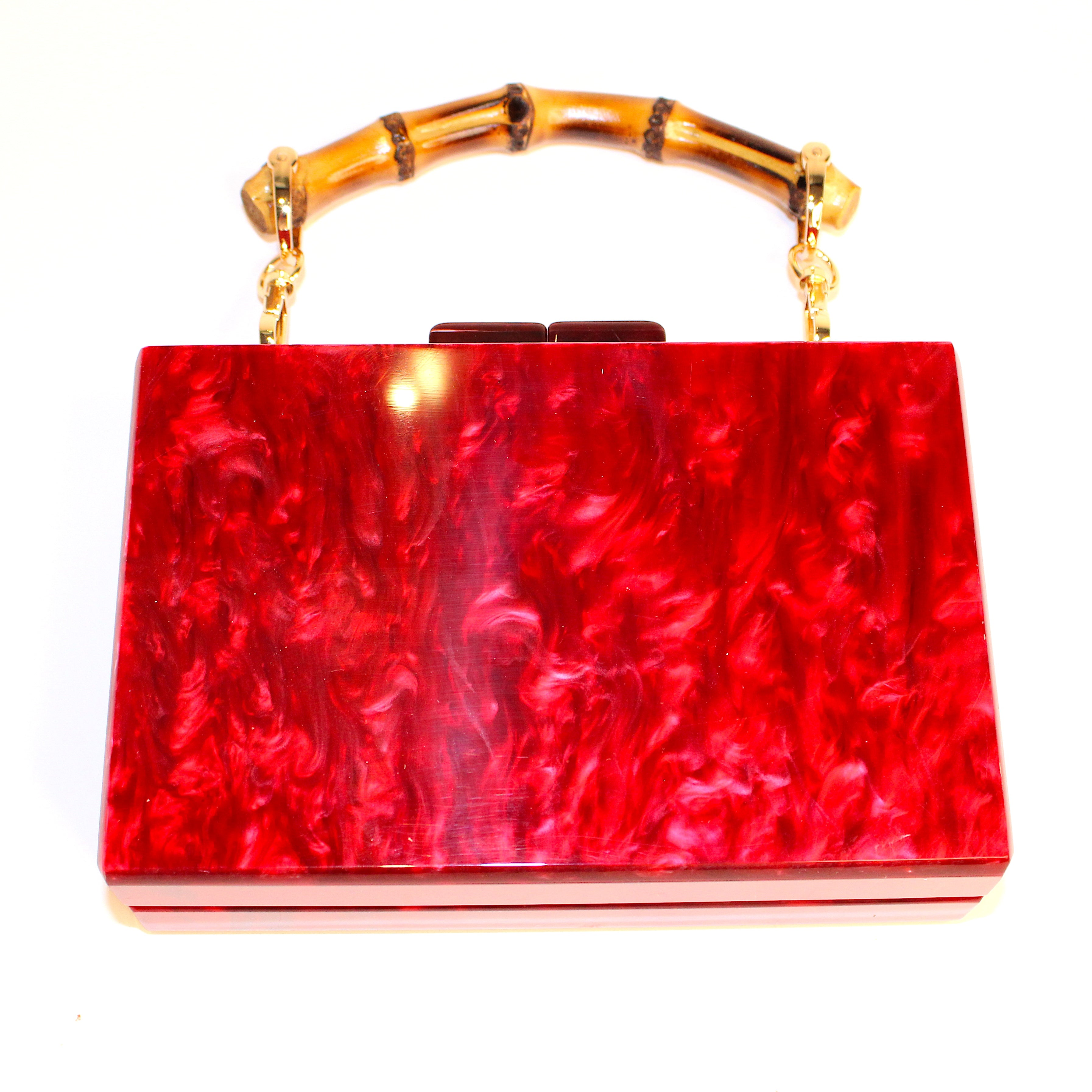 Self finishing Acrylic Clutch (CHERRY RED)