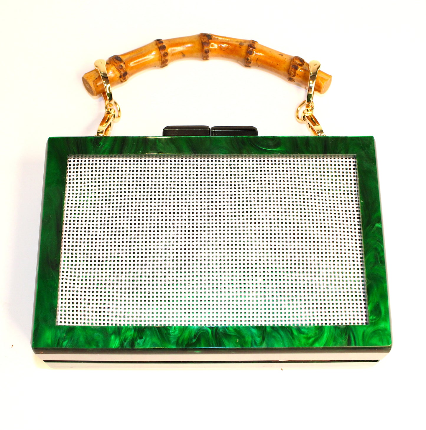 Self finishing Acrylic Clutch (GREEN)