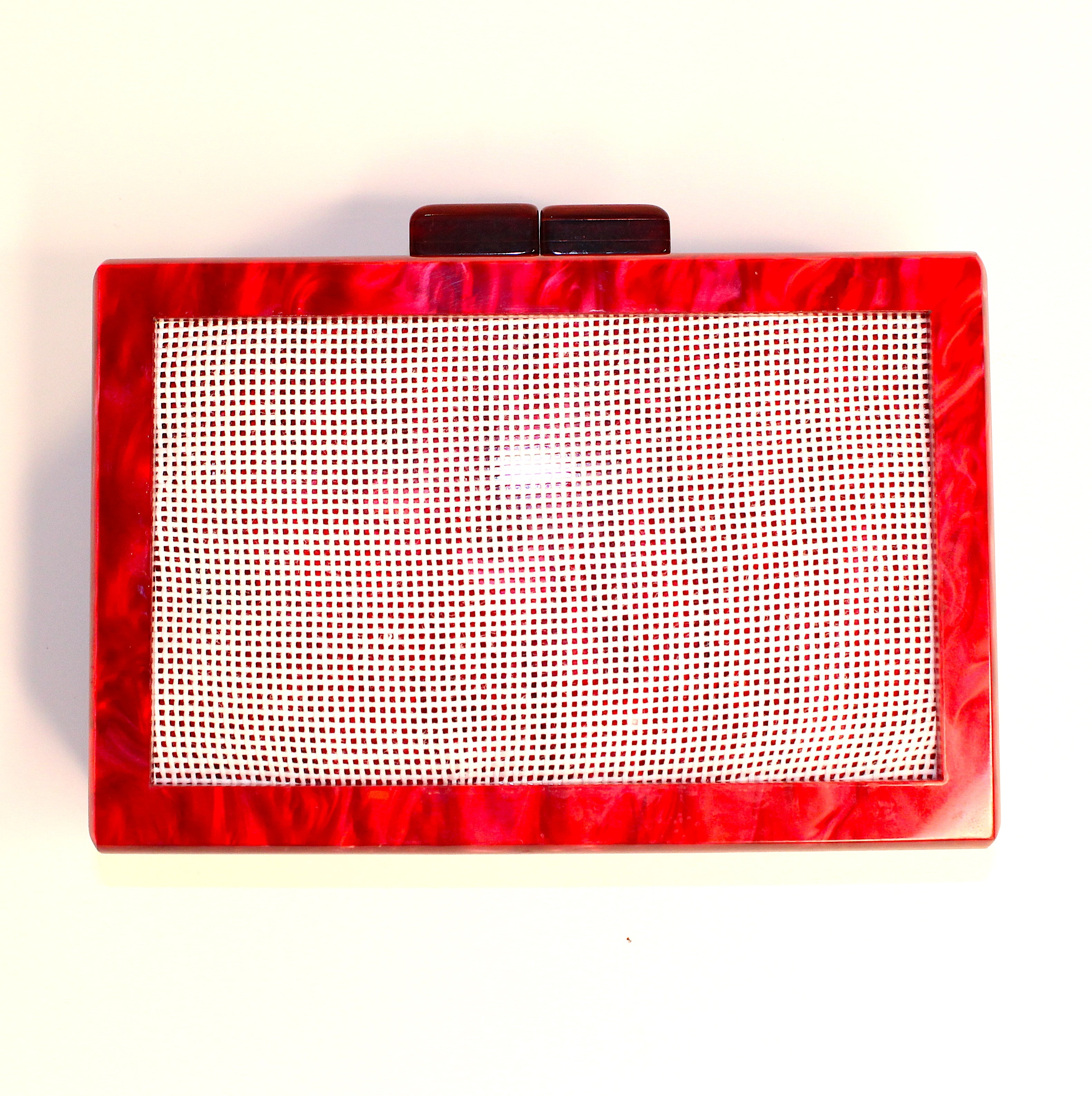 Self finishing Acrylic Clutch (CHERRY RED)