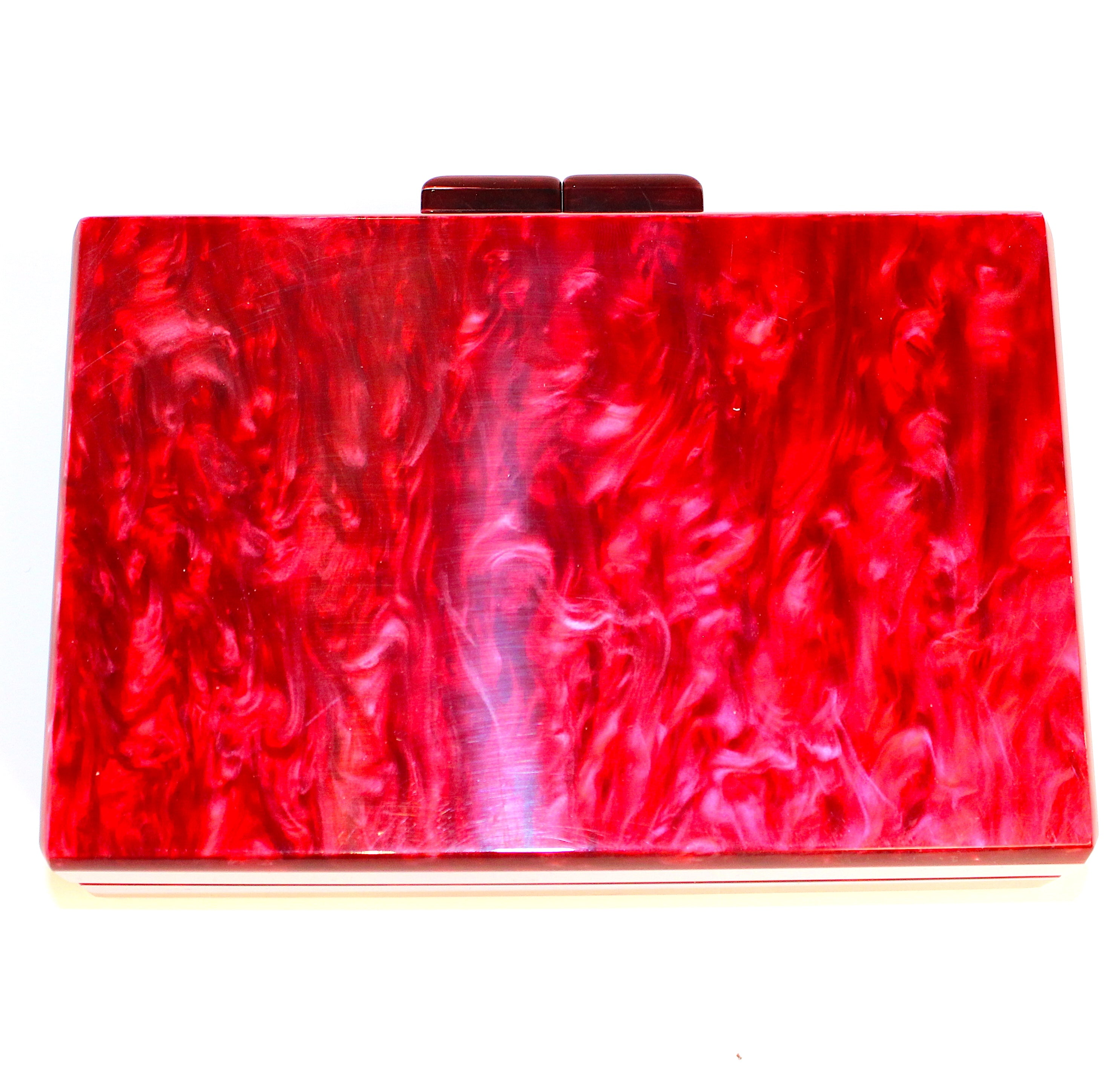 Self finishing Acrylic Clutch (CHERRY RED)