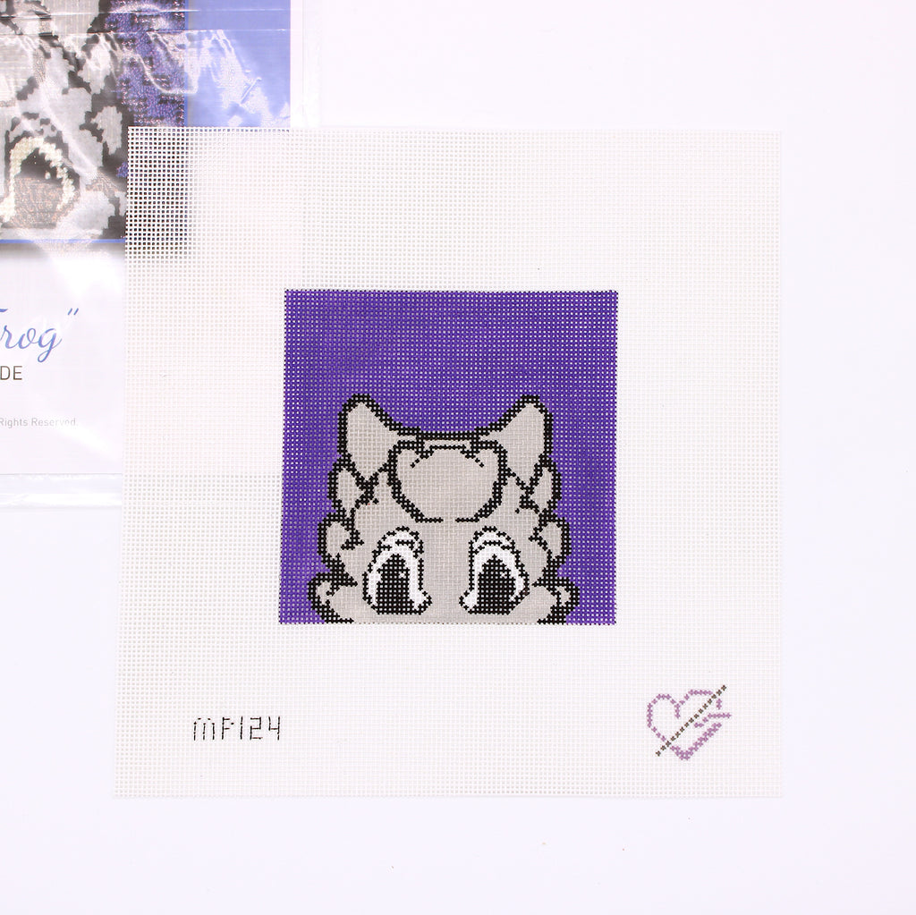 Super Frog Peeper Needlepoint Canvas and Stitch Guide
