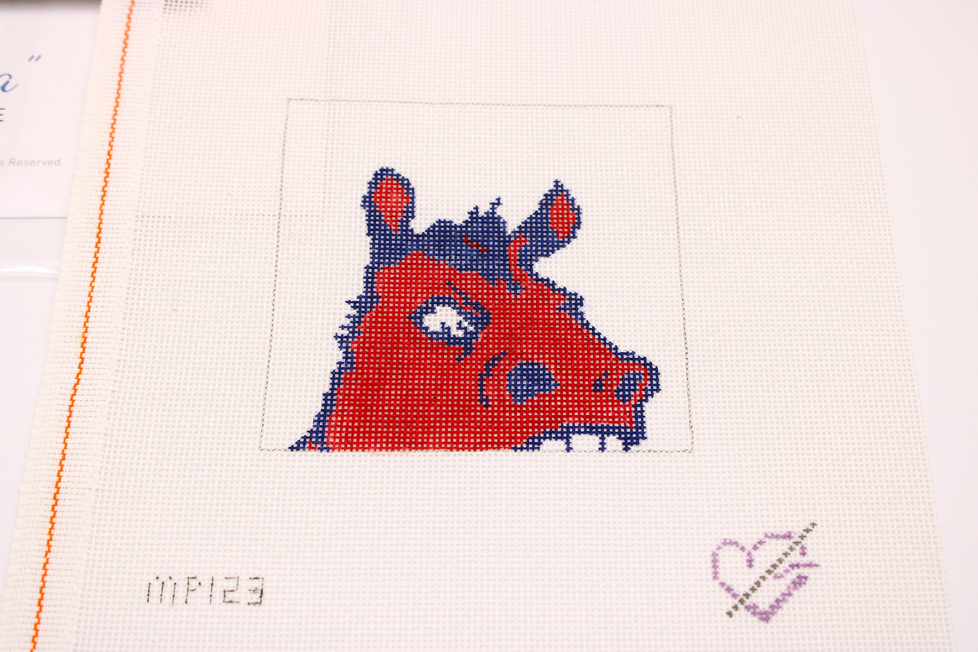 Petunia Peeper Needlepoint Canvas and Stitch Guide