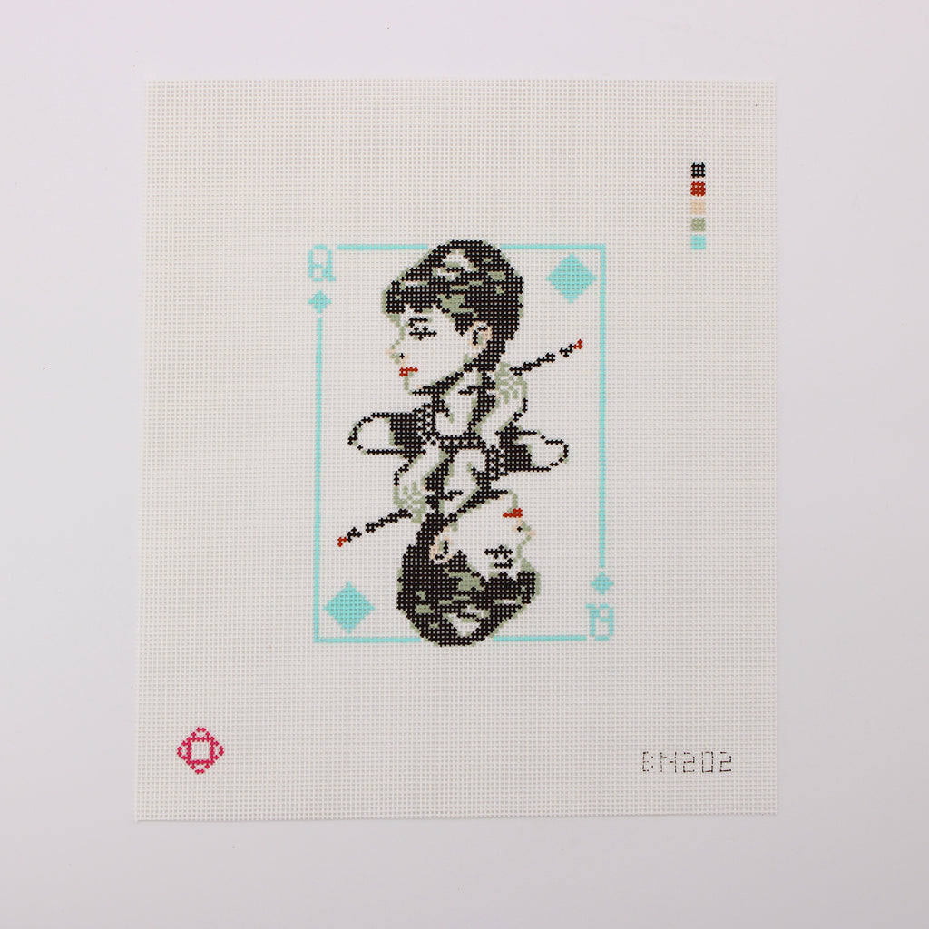 Audrey Hepburn Movie Card Needlepoint Canvas