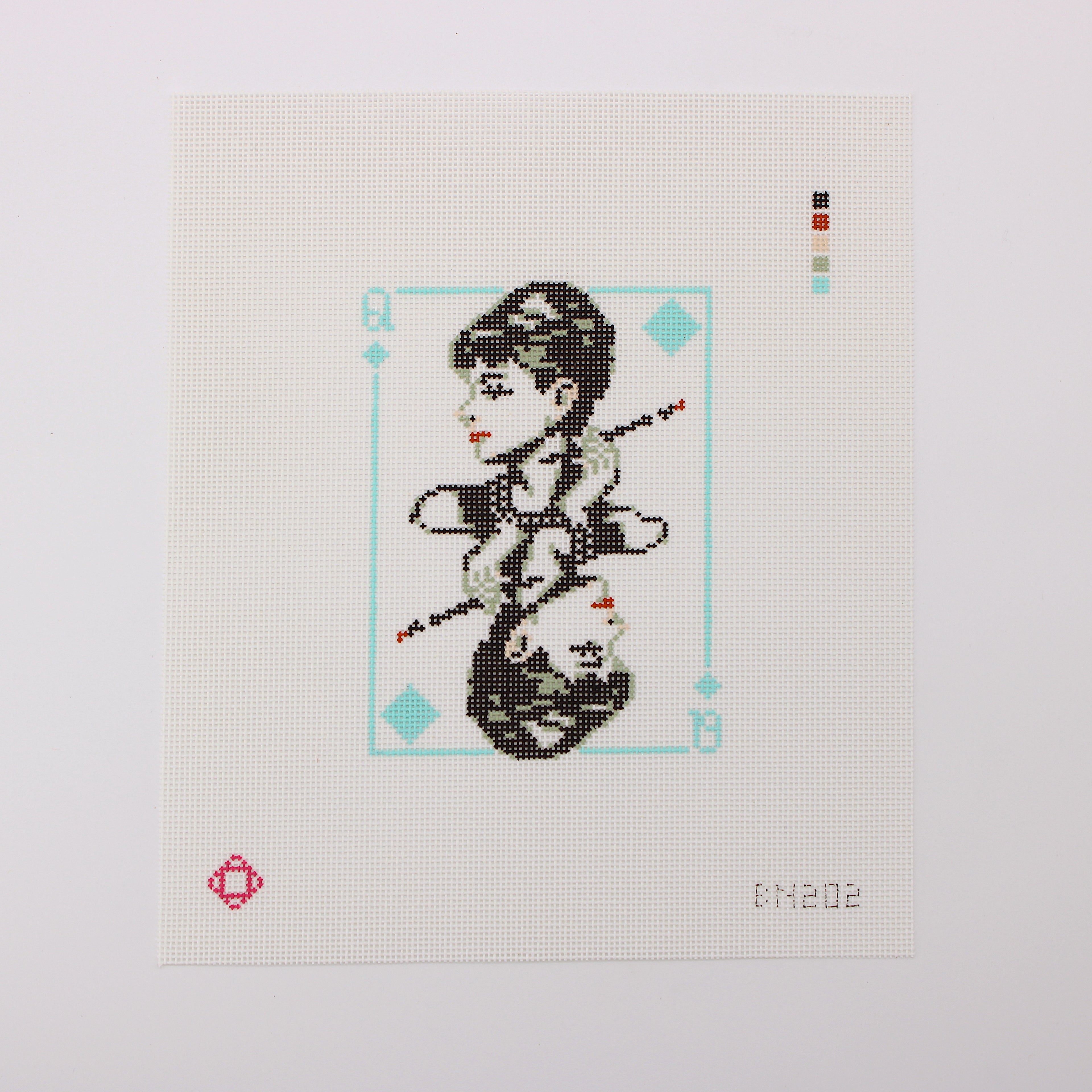 Audrey Hepburn Movie Card Needlepoint Canvas