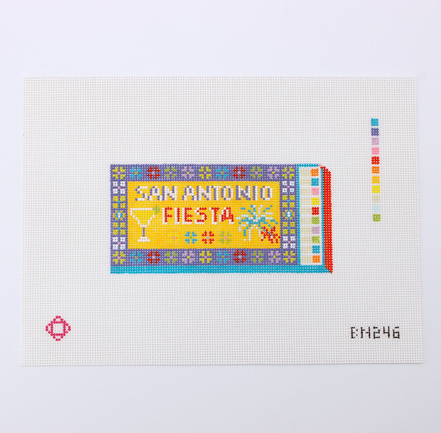 San Antonio Fiesta Matchbox Needlepoint Canvas