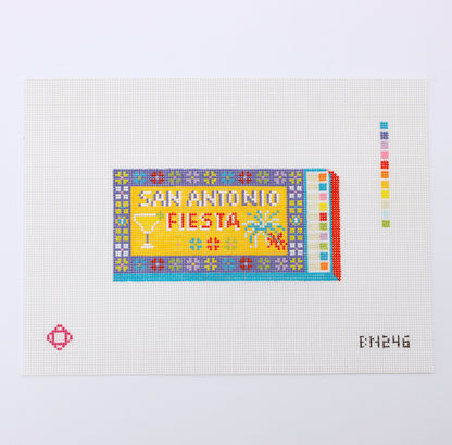 San Antonio Fiesta Matchbox Needlepoint Canvas