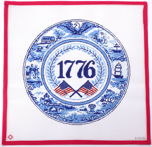 Blue Willow Pillow Needlepoint Canvas (250th Birthday Special)