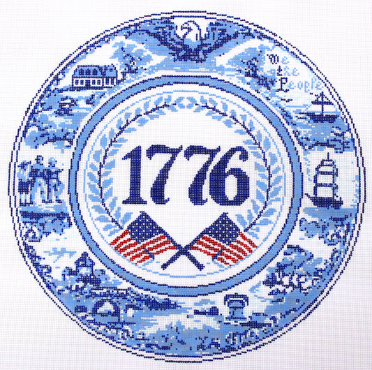 Blue Willow Pillow Needlepoint Canvas (250th Birthday Special)