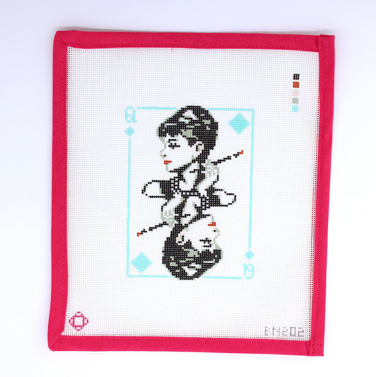 Audrey Hepburn Movie Card Needlepoint Canvas