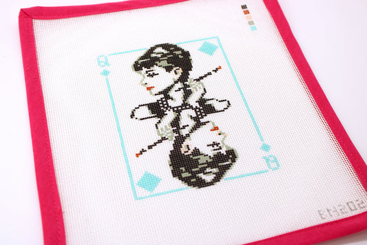 Audrey Hepburn Movie Card Needlepoint Canvas