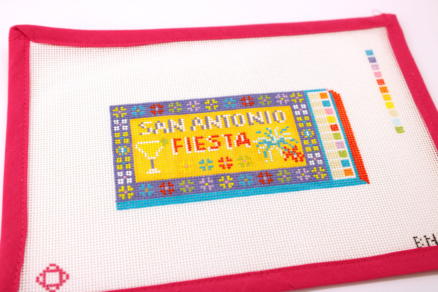 San Antonio Fiesta Matchbox Needlepoint Canvas