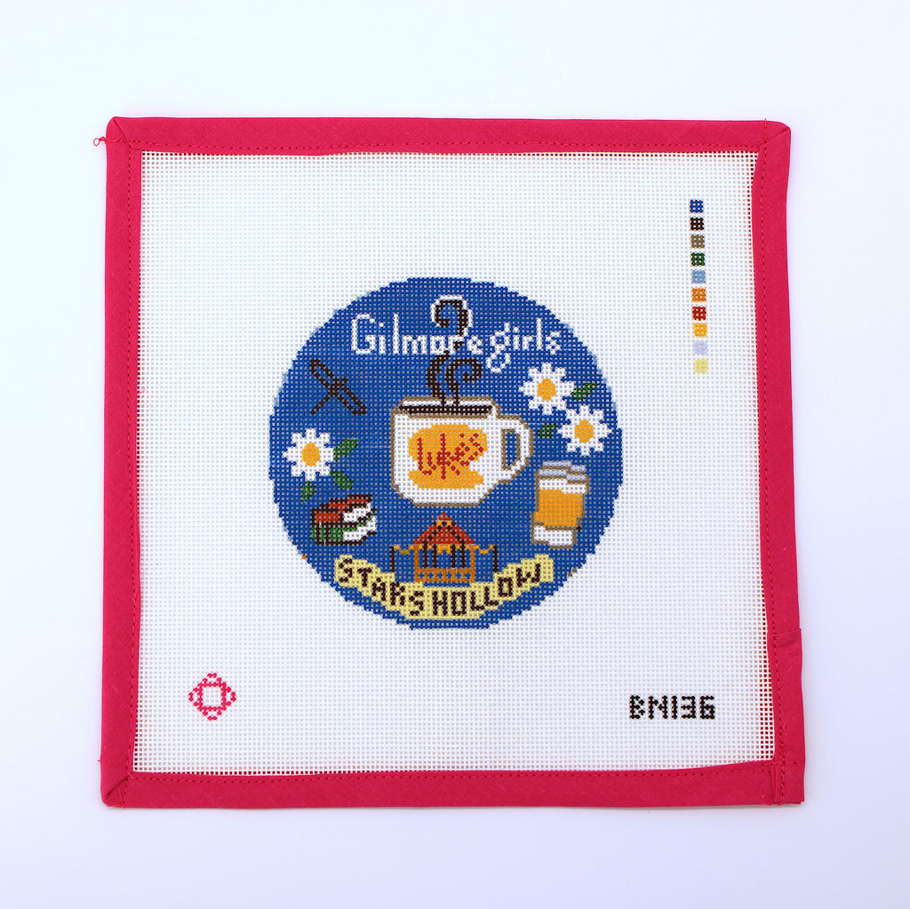 Gilmore Girls Symbols Round Needlepoint Canvas