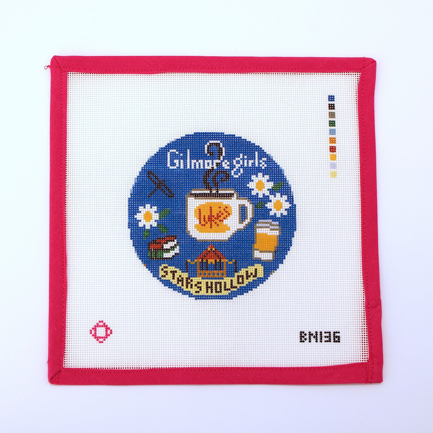 Gilmore Girls Symbols Round Needlepoint Canvas