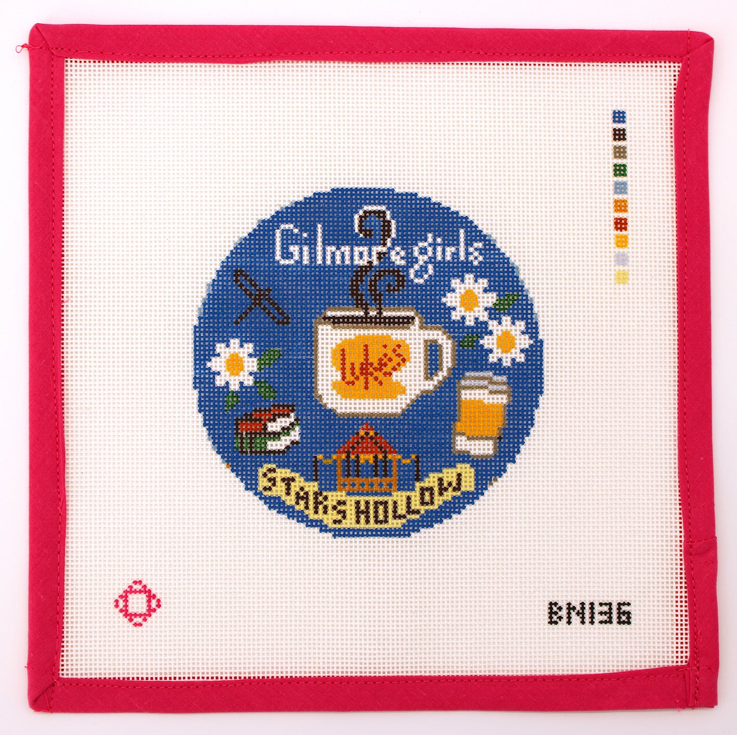 Gilmore Girls Symbols Round Needlepoint Canvas