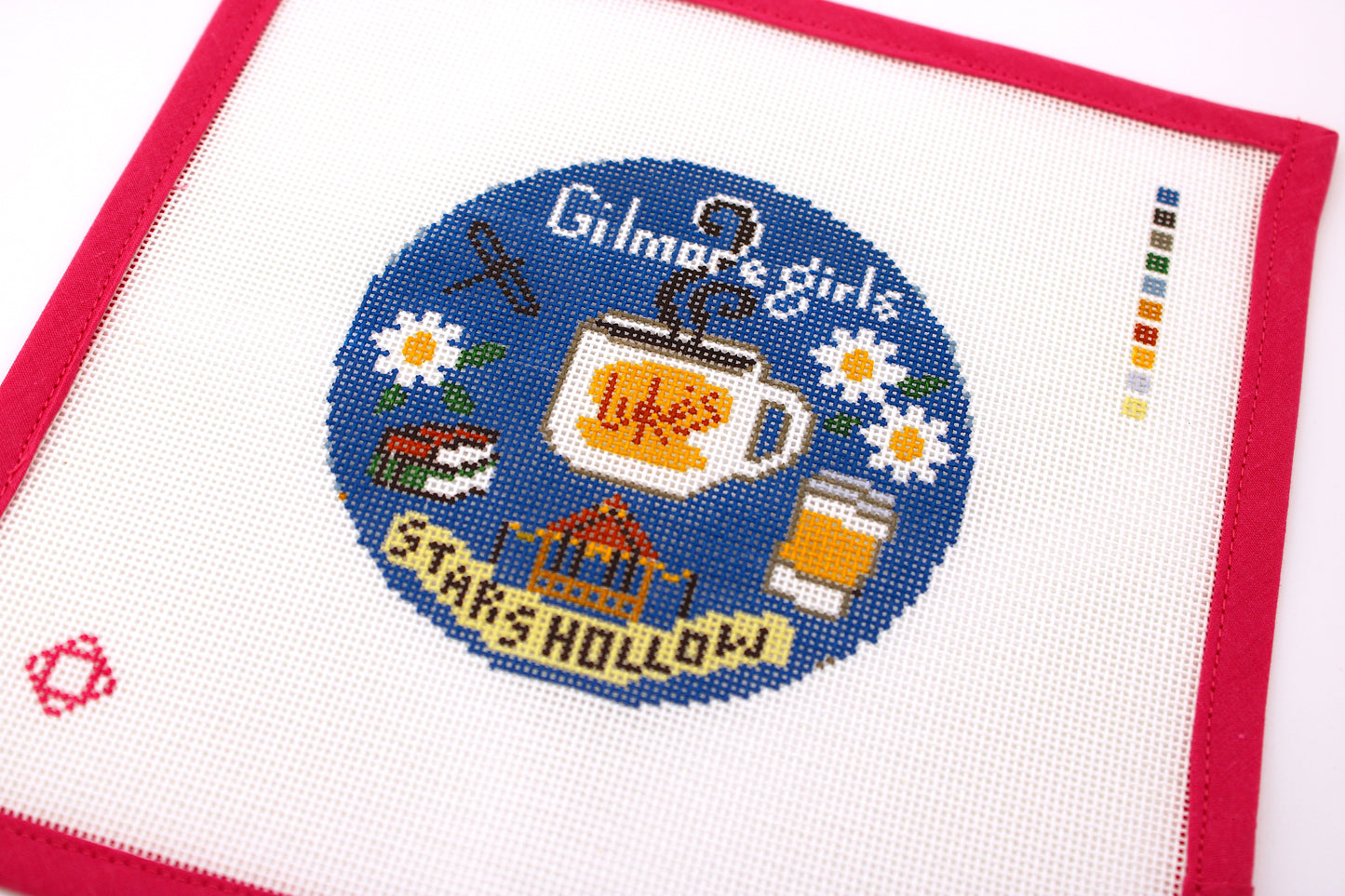 Gilmore Girls Symbols Round Needlepoint Canvas
