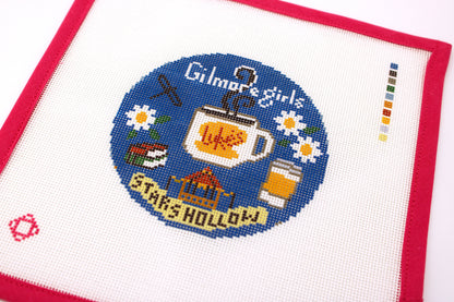 Gilmore Girls Symbols Round Needlepoint Canvas