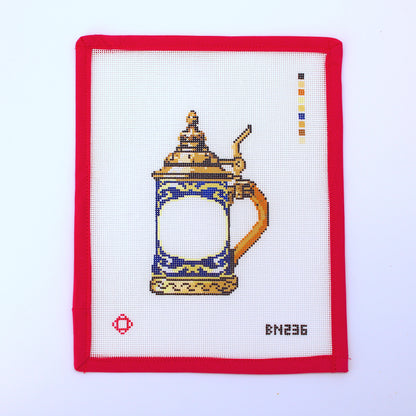 German Beer Stein Needlepoint Canvas
