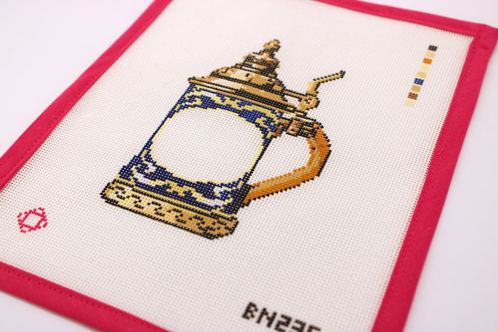 German Beer Stein Needlepoint Canvas